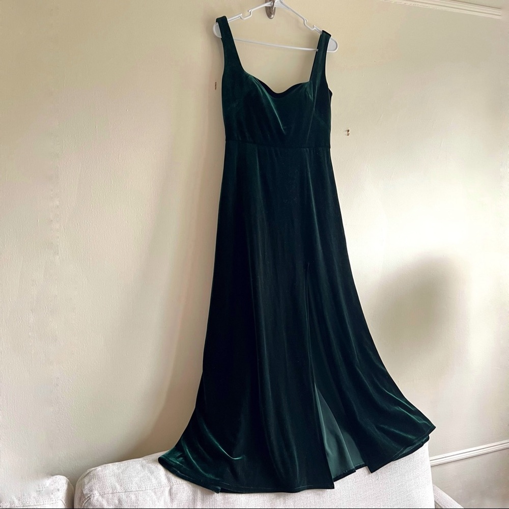 Jenny Yoo Emerald Velvet Mara Gown